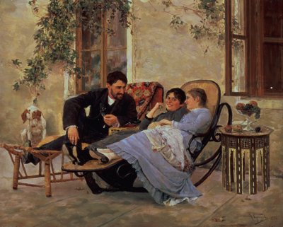 Nach dem Abendessen, 1888 von Nikolai Dmitrievich Kuznetsov